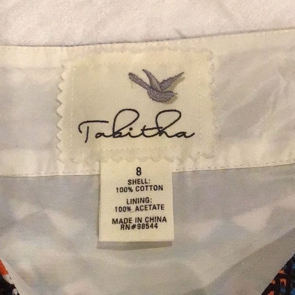 Anthropology Tabitha Patterned Side Zip Cotton Lined Skirt Size 8 - Picture 3 of 4